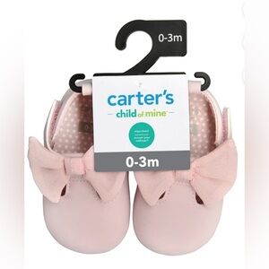 Carters newborn pink bow booties